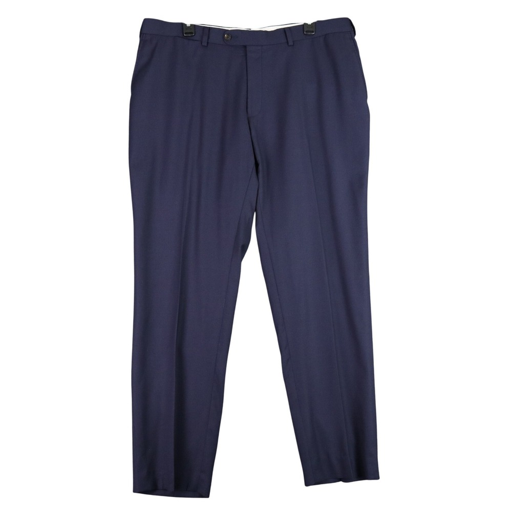 Suitsupply Sienna Int Wool Dress Pants EU 58 US 40R Navy Flat Front Tailored